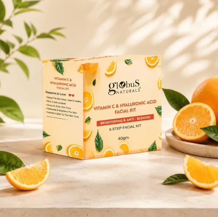 GLOBUS NATURALS VITAMIN C AND HYALURONIC ACID FACIAL KIT